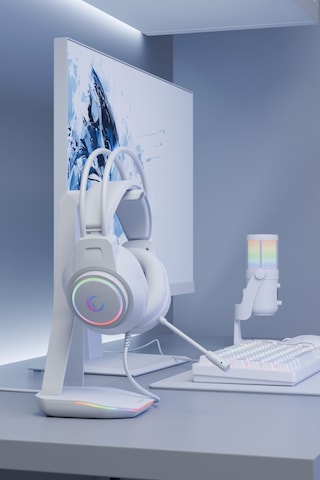 Kipchak Gaming Mikrofonlu Oyuncu Kulaklığı Beyaz Rgb Led 7.1 Rm-k55