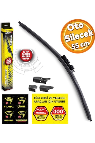 Vette Plus Multifit Araba Araç Otomobil Oto Ön Cam Arka Cam Silecek Muz Sileceği 550 Mm 55 Cm