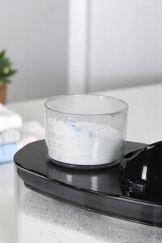 İronika Silikon Kapaklı Ölçekli Toz Sıvı Tablet Deterjan Saklama Kabı Kutusu 2100 Ml 2 Adet Antrasit