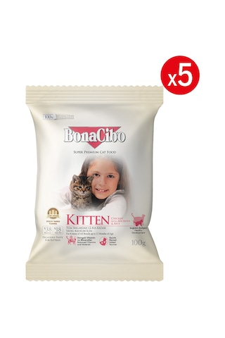 Kitten Tavuklu Ve Balıklı Yavru Kedi Maması, 100 Gr X 5 Adet