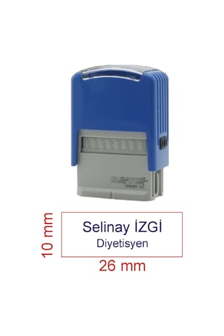 Kaşeciniz İsim Ünvan Kaşesi - Matuya 10 - Mavi Makine - Mavi Mürekkep Çok Renkli