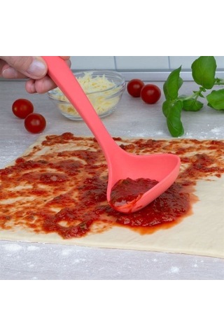 Lurch - Platin Silikon Sos Kepçesi 28 Cm Somon - Yanmaz, Yapışmaz, Bükülmez, Çizmez, Tat Ve Koku Bırakmaz - 240075