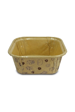 Kafem Muffin Kek Kapsülü Kare Kraft Desenli 50li X 30 Paket Koli - K33 Sarı