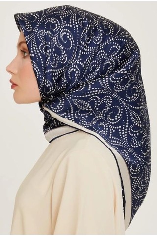 Armine İpek Eşarp 2025 Kış - 9246-07 Lacivert Twill Lacivert