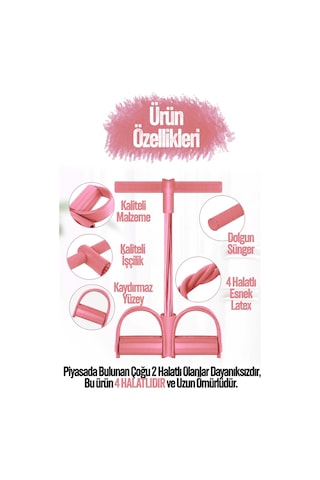 Body Trimmer Mekik Kürek Çekme Bel İnceltme Aleti Evde Spor Lastikli Egzersiz Lastiği Pembe