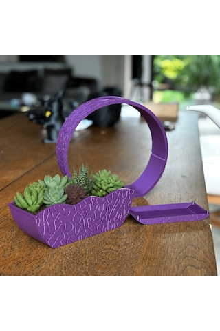 Vaveni 3d Baskı Self-watering Planter - Kendi Kendini Sulayan Saksı-mor Arz