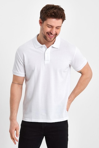 Nemonti Premium Penye Polo Yaka T-shırt Beyaz