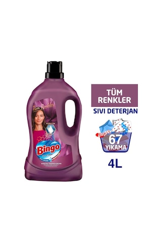 Bingo Sıvı Çamaşır Deterjanı Onaran Koruma Renkliler İçin 67 Yıkama 4 L