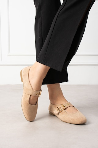 Wolk Shoes Mono Kadın Babet Süet Bej Süet
