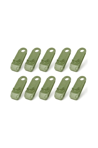 Kosona 10 Adet Yeşil Nilon Tent Klampları - Outdoor Kamp Çadır Zıpzıp Klipsi, Dayanıklı Rüzgarlı Hava İçin, Tente, Tarp, Kanopiye Uygun Koyu Yeşil