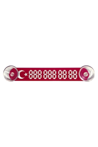 Kırmızı-beyaz Ay Yıldız Cama Vantuzlu Oto Araç İçi Telefon Numaratör,telefon No Gösterici ,ydnmr022