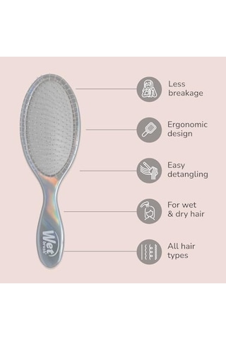 Wet Brush Orijinal Detangler Saç Fırçası, Krom Yanardönerlik Simgesi , Ultra Yumuşak Intelliflex Kıllar, Dolaşık Açıcı Kıllar Dolaşıklıklar Boyanır, Tüm Saç Tipleri Islak Kuru Ve Hasarlı , Kadınlar