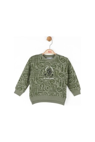 Nk Kids Erkek Bebek Pamuklu İki İplik Yazılı Desert Sweatshirt-14722 Haki