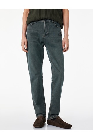 Koton Normal Bel Pamuklu Slim Fit Jean Pantolon - Brad Jean Petrol 6sam40278nd