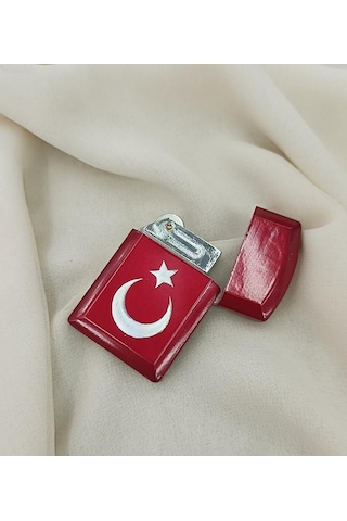 Çakmak Metal Gazlı Doldurulabilir Ay Yıldız Çakmak