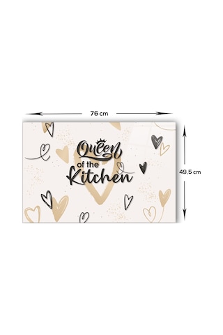 Cam Ocak Arkası Koruyucu |Queen Of The Kitchen Love|49,5cm x 76cm