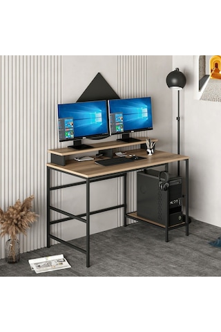 Minarmobilya Minar Greta Çalışma Masası Modül2 - Dore/Siyah Ceviz