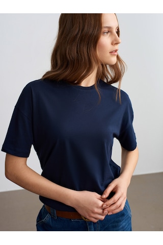 Dilvin 3683 Basic T-shirt-Koyu Lacivert