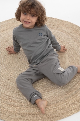 Little Gusto Gri Organik Pamuk Çocuk Jogger Pantolon