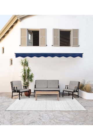 Koza Home Mist Gri Tek Kişilik Bahçe Koltuğu Siyah İskelet 6003 Gri