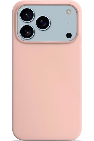 Apple Uyumlu iPhone 17 Pro Max Soft Touch Lansman Silikon Kılıf Pudra Pembe