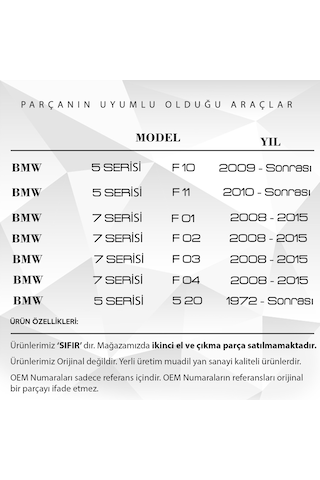 Bmw 7 Serisi F10, 5 Serisi 520 İçin Klima Düğmesi Tuşu 2 Adet Sağ-sol