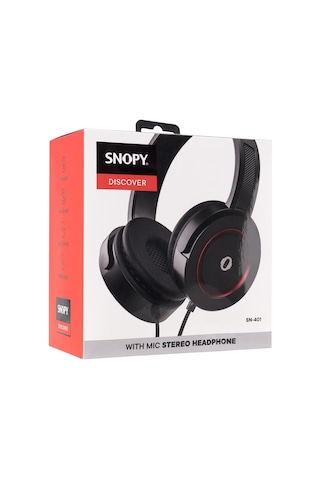 Snopy SN-401 DISCOVER Kırmızı Güçlendirilmiş Bass Etkili Mikrofonlu Kulaklık