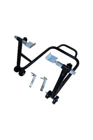 Motosiklet Kaldırma Sehbası Çift Aparatlı Üniversal Siyah Paddock Stand