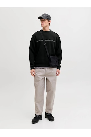 Jack & Jones Jack&jones Jcofusion Scuba Sweat Crew Neck Erkek Sweatshirt 12289830 Siyah