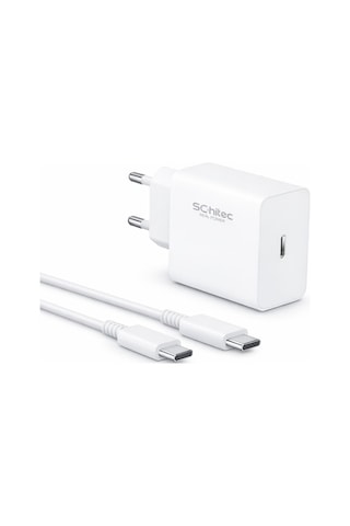 Schitec 45w Type-c Çıkışlı Hızlı Şarj Aleti Type-c To Type-c Kablolu Set Beyaz Sc007