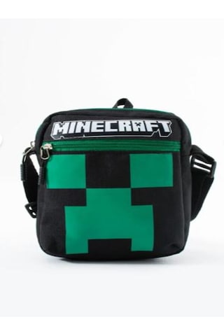 Aoteman Trg Minecraft Creeper Çocuk Omuz Çantası 3 Bölmeli Su Geçirmez Kumaş 21 16 6 Cm Siyah - Yeşil