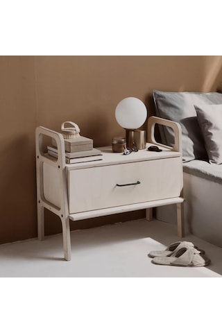 Woodesk Tale, Ahşap, Çekmeceli Natural Renk, 75x65, Komodin,