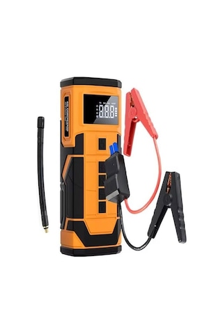 Auhma A5577 4'ü 1 Arada Akü Takviyeli Şarjlı Hava Pompası 8.000 Mah Powerbank & Dijital Fener