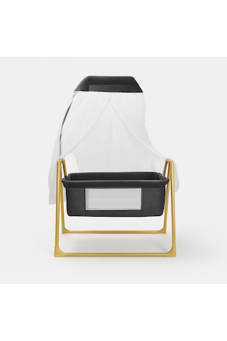 Anne Yanı Sallanır Portatif Beşik Gold Gri Bebeciden Gold Gri