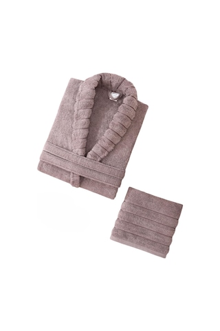 Mira Home Sku:smgstk6cb77497fa Mira Home Soft Elegance Banyo Tek Kişilik Bornoz Takımı%100 Pamuklu Mürdüm L-xl Sku: Smgstk6cb77497fa