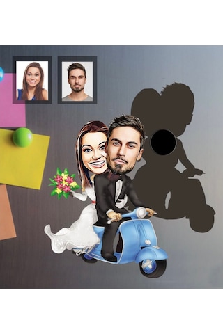 Hdrlazerdizayn Kişiye Özel Ahşap Veya Pleksi Karikatür Magnet