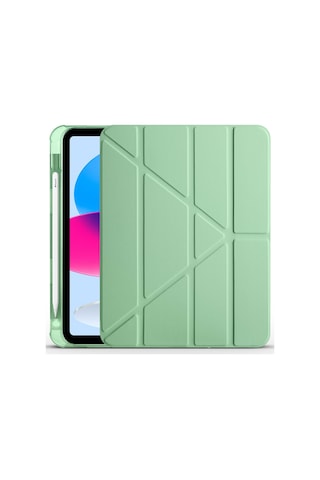 İpad Pro 5.nesil 12.9 2021 Uyumlu Kılıf Kalem Bölmeli Farklı Stand Arkası Yumuşak Silikon Kapaklı Kılıf