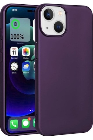 Apple Uyumlu iPhone 15 Plus Kılıf Zore Premier Silikon Kapak Derin Mor