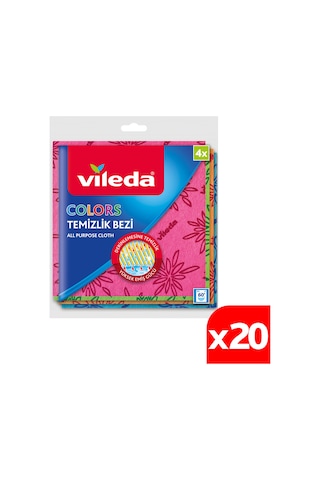 Vileda Colors Renkli Mutfak Bezi 20 x 4'lü