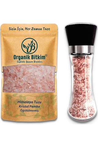 Organik Bitkim Himalaya Tuzu (Pembe) 1 KG + Öğütücü Değirmen Dolu