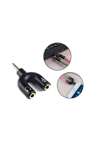 Hadron 4612 Kulaklık Mikrofon Çevirici Dönüştürücü 2 Dişi 1 Erkek