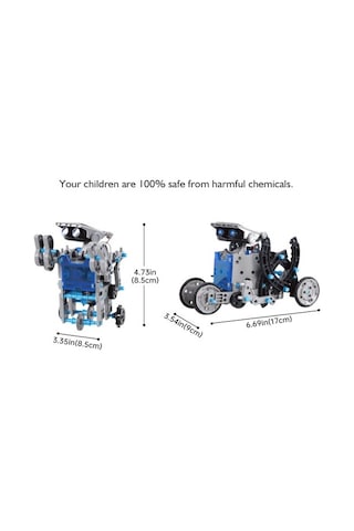 Acelife Acelıfe Çocuklar Için Güneş Enerjili Robot Oyuncak, 12'si 1 Arada Stem Kit, Kendin Yap Inşaat Beceri Oyuncakları