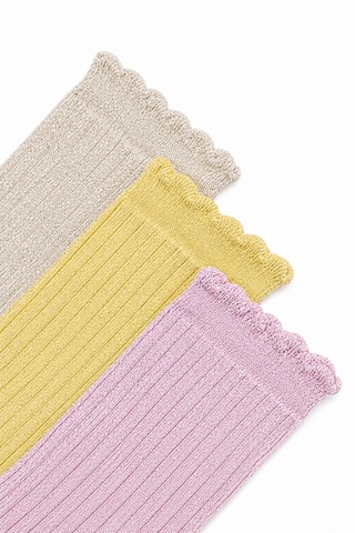Orbis 3'lü Kadın Simli Fashion Ribli Çorap Pastel Tonları