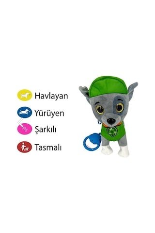 Babydoor Paw Patrol Köpek Yürüyen, Havlayan Müzikli Tasmalı Kumandalı Peluş Oyuncak