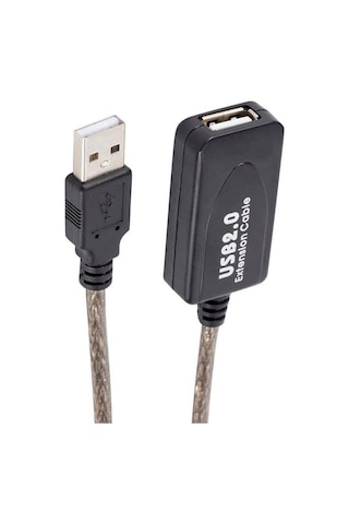 Powermaster Pm-4493 5 Metre Şeffaf Korumalı Usb 2.0 Uzatma Kablosu
