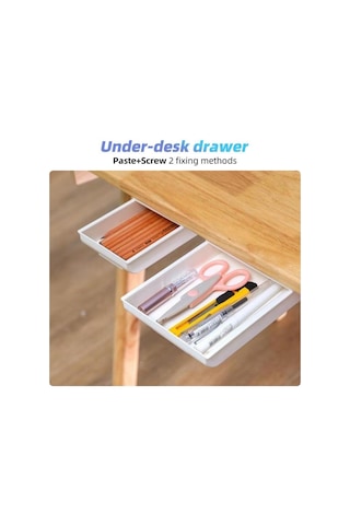 Gri Fonken Saklama Kutusu Kalemler Için Masa Altında Çekmece Ofis Ev Depolama Kırtasiye Organizatör Çok Amaçlı Düzen. 56373072 Gri