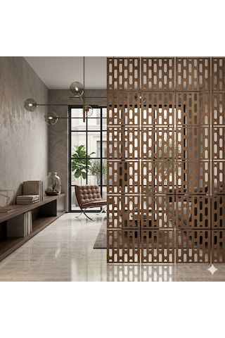 Lazer Kesim Paravan, Ahşap Separatör, Oda 4'lü Panel Levha Model33 40 X 40 Cm