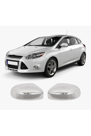 Ford Focus 3 Uyumlu 2011-2017 Krom Ayna Kapağı 2 Parça Paslanmaz Çelik