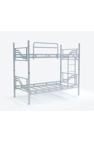Ranzaci Solid Ranza 90x190 Genç Çocuk Yatak Odası Metal Ranza Gri