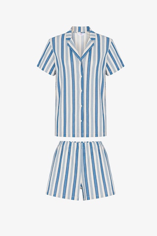 Penti Striped Pointel Gömlek Şort Pijama Takımı Çok Renkli